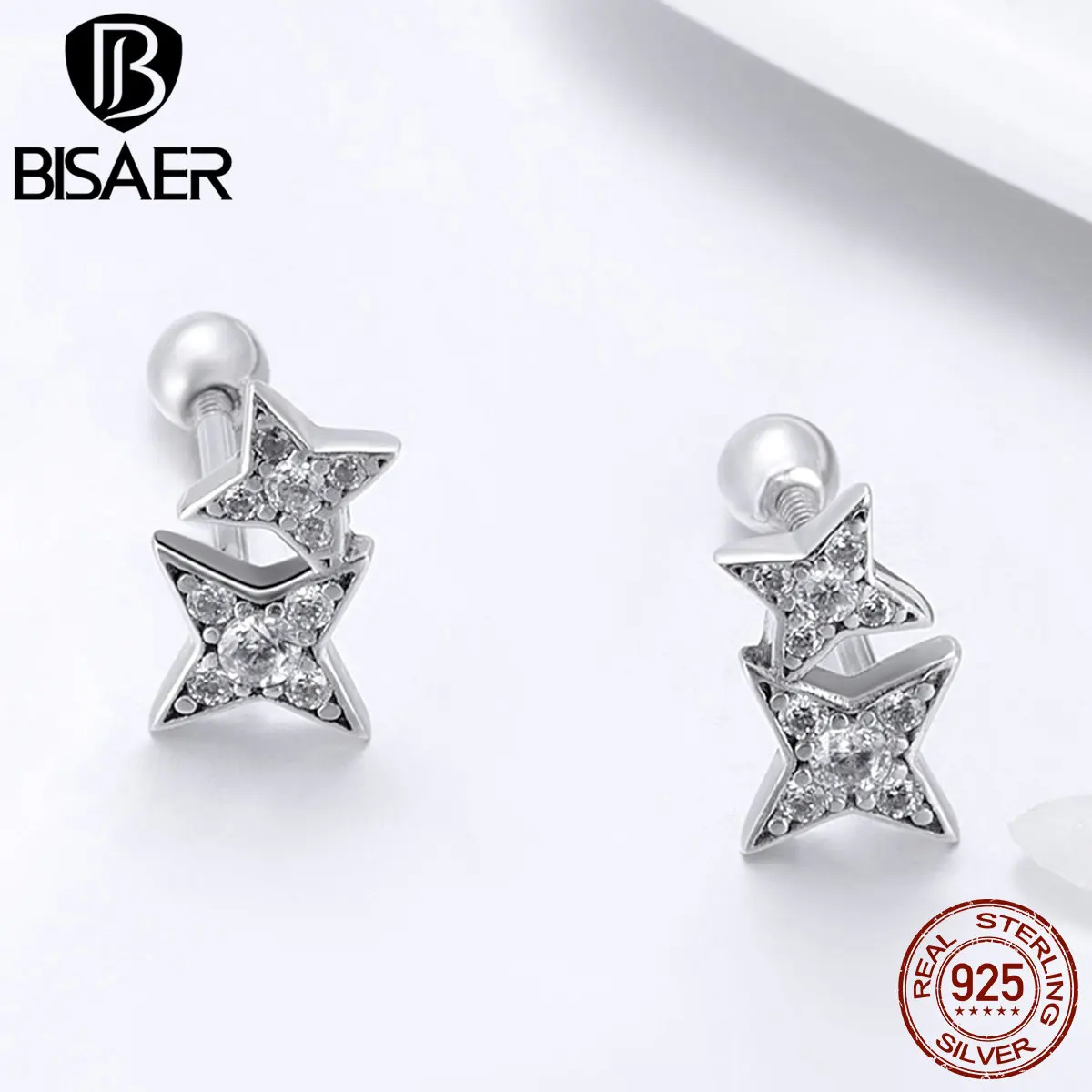 BISAER 2019 Earrings 925 Sterling Silver Stars Starlight Stud Earrings for Women Silver Mode Brincos Dropship Jewelry GXE432
BISAER 2019 Earrings 925 Sterling Silver Stars Starlight Stud Earrings for Women Silver Mode Brincos Dropship Jewelry GXE432