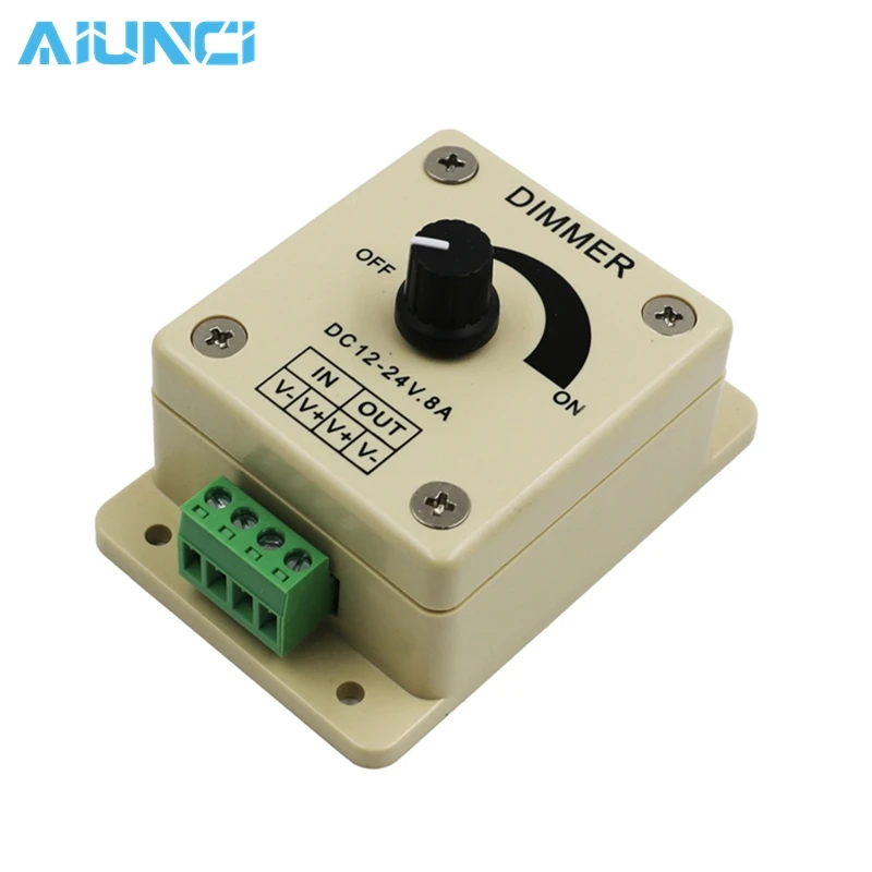 LED Dimmer Switch DC 12V-24V 8A Adjustable Brightness Lamp / Bulb / Strip Driver Single Color Light Power Supply Controller
LED Dimmer Switch DC 12V-24V 8A Adjustable Brightness Lamp / Bulb / Strip Driver Single Color Light Power Supply Controller