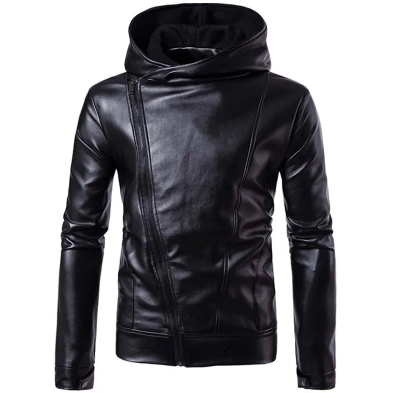 New Fashion Men Hooded Jacket Autumn Spring PU Leather Angled Zipper Front Casual Slim Men Coat Plus Size Clothing
New Fashion Men Hooded Jacket Autumn Spring PU Leather Angled Zipper Front Casual Slim Men Coat Plus Size Clothing