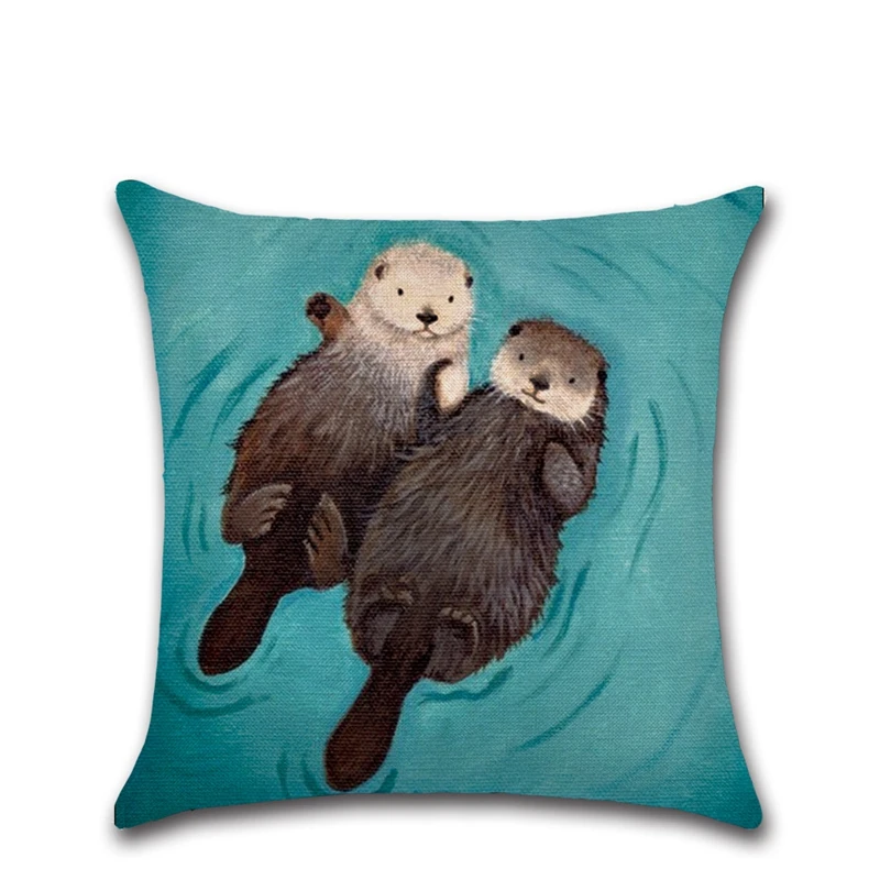 Romantic Otter Couple Printing Cotton Linen Square Sofa Cushion Cover Nap Throw Pillow Case Car Decorbox Home Decor Supplies
Romantic Otter Couple Printing Cotton Linen Square Sofa Cushion Cover Nap Throw Pillow Case Car Decorbox Home Decor Supplies