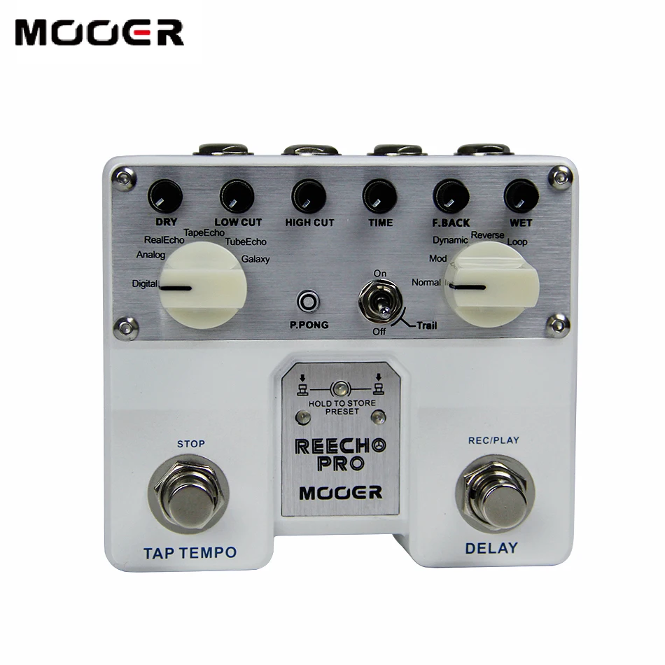 MOOER Reecho Pro Digital Delay Guitar Effect Pedal Twin Footswitch with 6 Delay Effects Loop Recording (20 Seconds) Function
MOOER Reecho Pro Digital Delay Guitar Effect Pedal Twin Footswitch with 6 Delay Effects Loop Recording (20 Seconds) Function