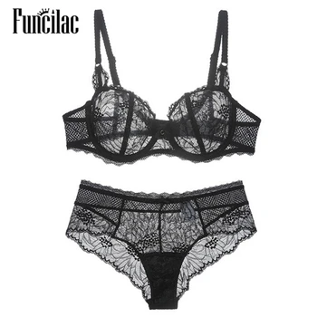 FUNCILAC Women Embroidery Bra Hollow Out See Though Lace Bra and Panties Sets Sexy Lingerie Lace Underwear A B C D Cup
FUNCILAC Women Embroidery Bra Hollow Out See Though Lace Bra and Panties Sets Sexy Lingerie Lace Underwear A B C D Cup