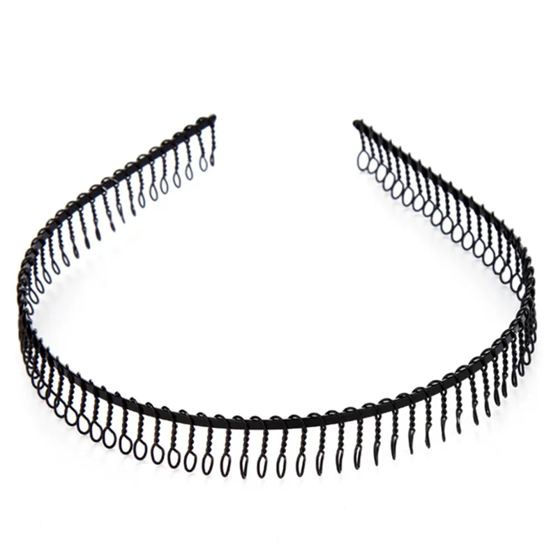 Hair Hoop 6 PC Wave Headband Hair Hoop Metal and Plastic Multi-style Wave Headband Black Wavy Comb Hair Band Accessories for Men and Women