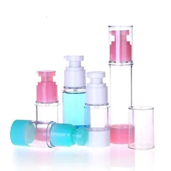 15ml,30ml,50ml Empty airless bottle, White,Pink,Blue Vacuum pump Lotion bottle,Cosmetic packing container Free shipping 
15ml,30ml,50ml Empty airless bottle, White,Pink,Blue Vacuum pump Lotion bottle,Cosmetic packing container Free shipping