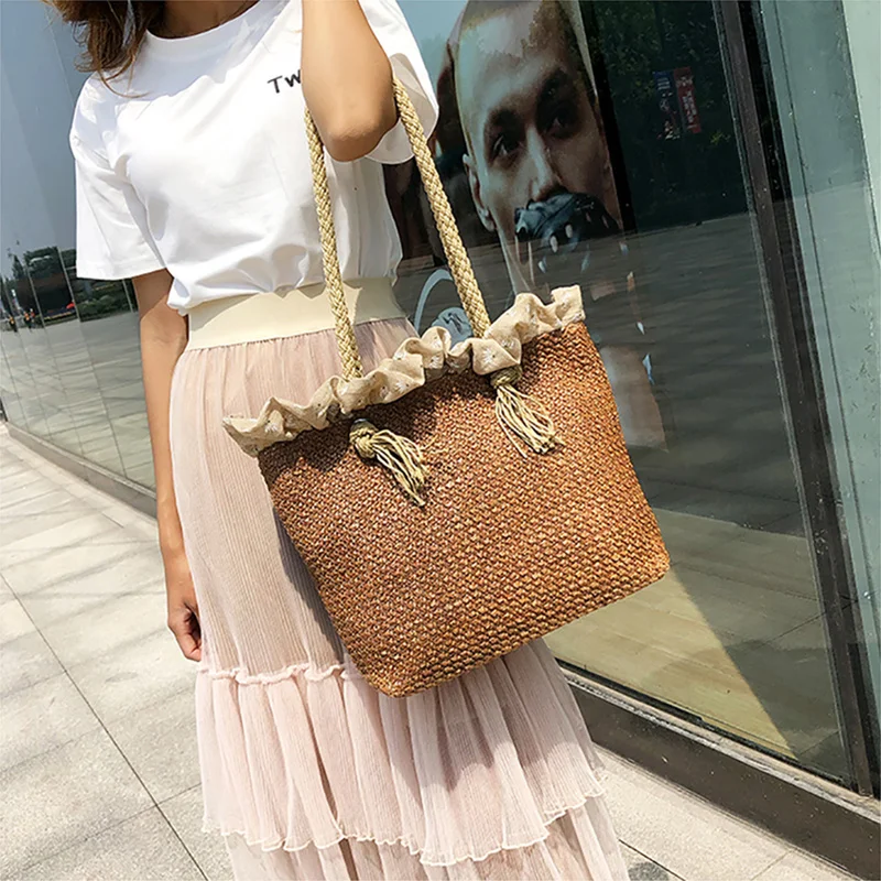 Pleated Weave Straw Women Shoulder Bag Handbag Casual Floral Woven Beach Tote Crossbody Bags Rattan Shopping Bags Bolso Femenino
Pleated Weave Straw Women Shoulder Bag Handbag Casual Floral Woven Beach Tote Crossbody Bags Rattan Shopping Bags Bolso Femenino