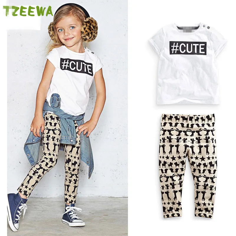 Summer Girl Casual Clothing Set 2016 Baby Toddler Girls Clothes Cute T Shirt Tops + Pants Kids Outfits Fashion Girl Clothes Set
Summer Girl Casual Clothing Set 2016 Baby Toddler Girls Clothes Cute T Shirt Tops + Pants Kids Outfits Fashion Girl Clothes Set