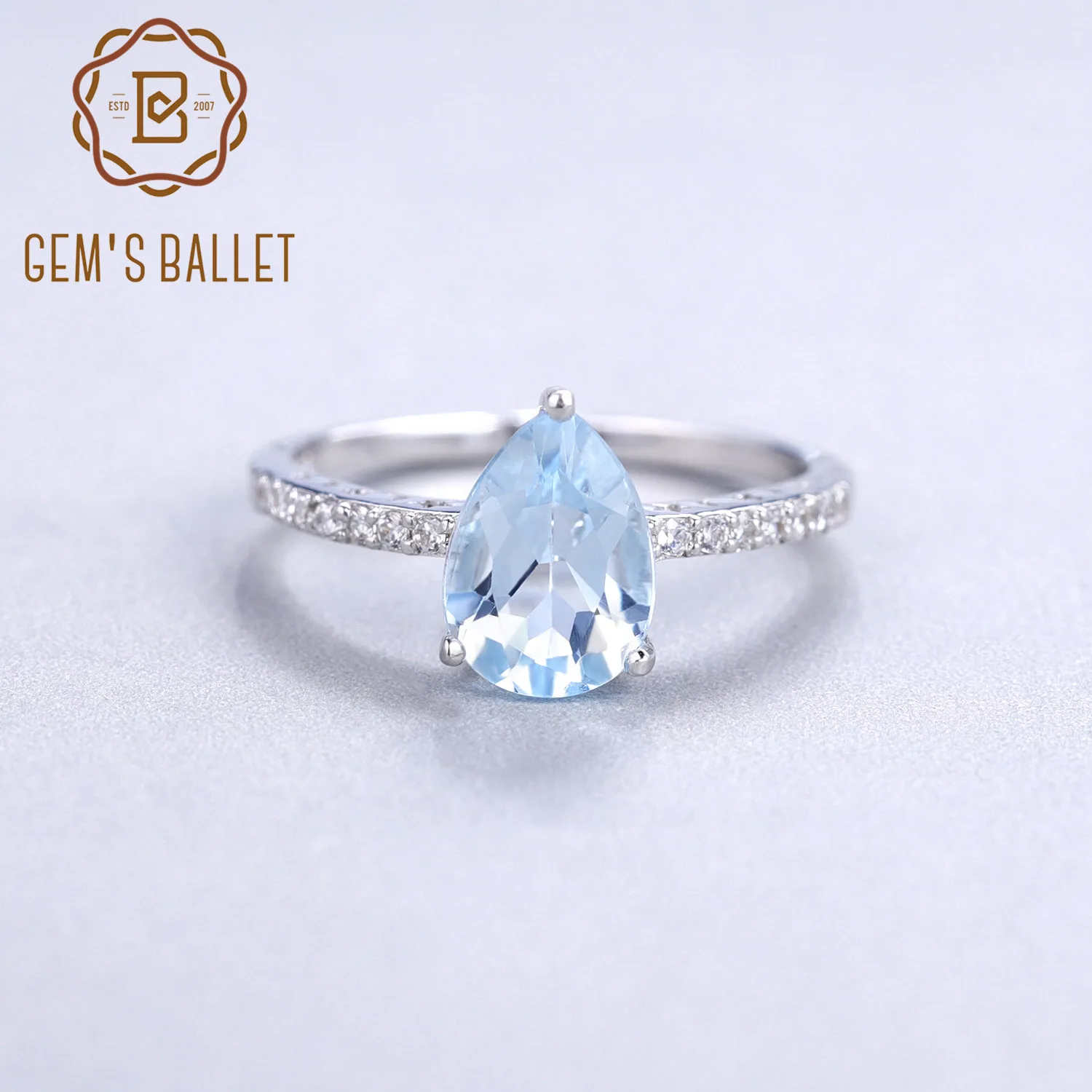 Gem's Ballet 2.42Ct Natural Sky Blue Topaz Gemstone Ring For Women Wedding Band Ring 925 Sterling Silver Fine Jewelry
Gem's Ballet 2.42Ct Natural Sky Blue Topaz Gemstone Ring For Women Wedding Band Ring 925 Sterling Silver Fine Jewelry