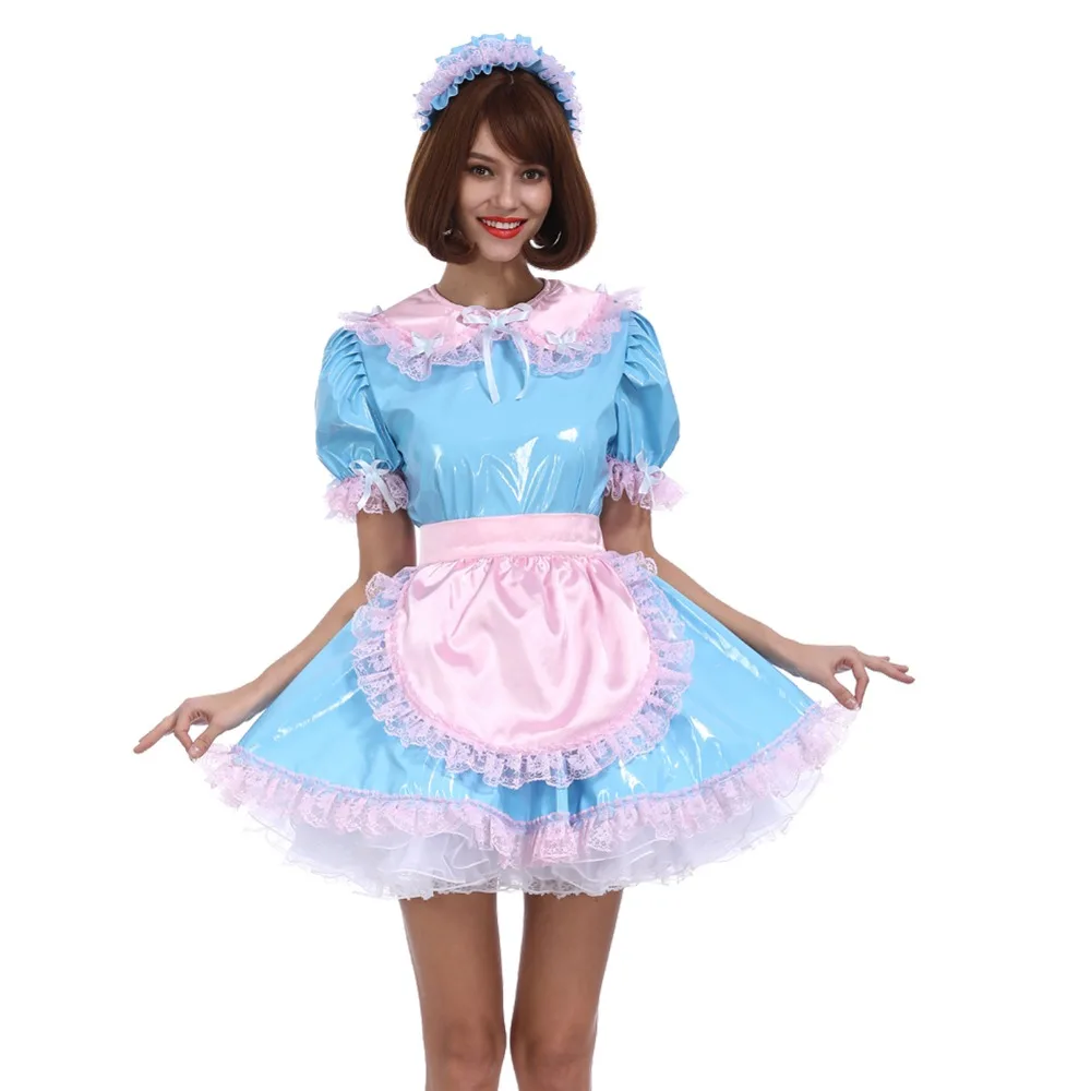 Sissy Girl Maid Baby Blue Color Matching PVC Dress Uniform Crossdress Cosplay Costume
Sissy Girl Maid Baby Blue Color Matching PVC Dress Uniform Crossdress Cosplay Costume