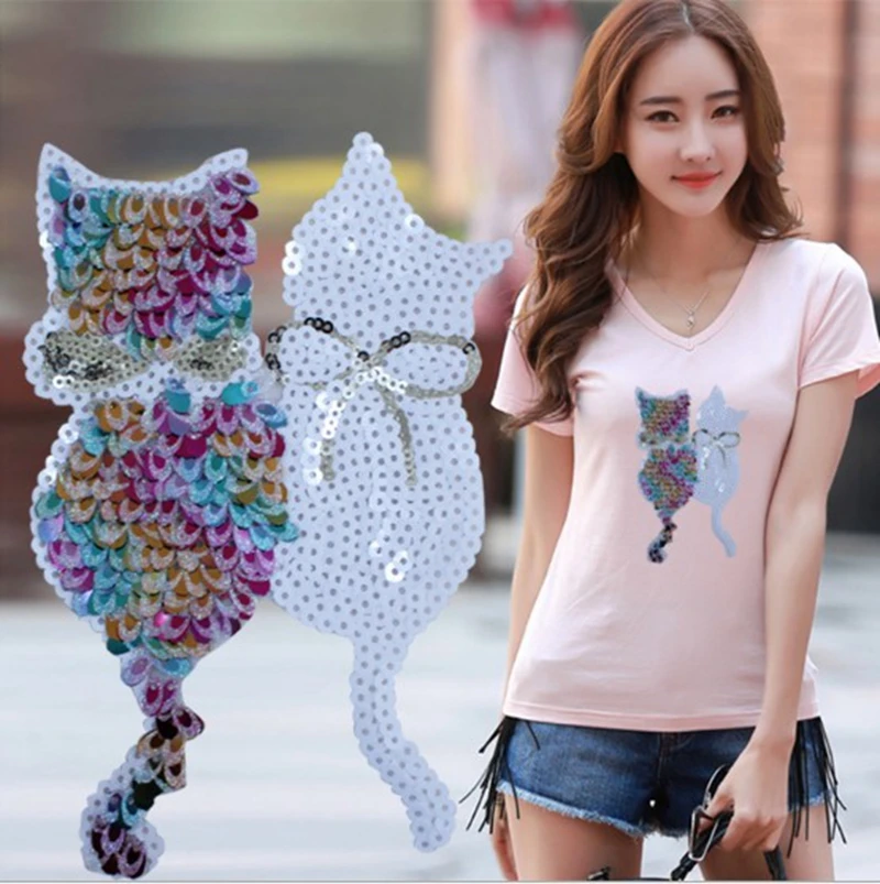 2017 NEW color white cats Sequins Sew On Patches for clothes DIY Patch Applique Bag Clothing Coat Sweater Crafts
2017 NEW color white cats Sequins Sew On Patches for clothes DIY Patch Applique Bag Clothing Coat Sweater Crafts
