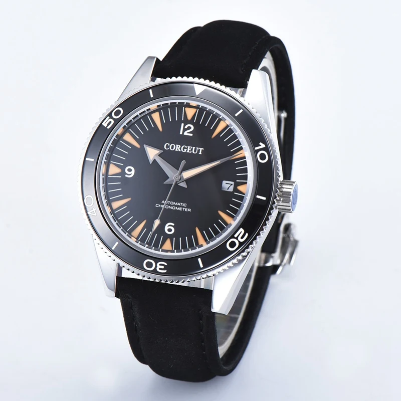 Corgeut 41mm Mens Automatic Watch Black Dial Sapphire Glass WristWatch Black Leather Strap Miyota 8215 Mov't Watches 2013BSSB
Corgeut 41mm Mens Automatic Watch Black Dial Sapphire Glass WristWatch Black Leather Strap Miyota 8215 Mov't Watches 2013BSSB