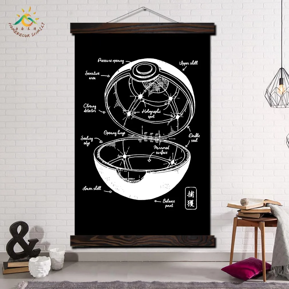 Pokemon Poster Pokeball Blueprint Wall Art Canvas Print Painting Frame Scroll Painting Poster Decorative Art Print Picture
Pokemon Poster Pokeball Blueprint Wall Art Canvas Print Painting Frame Scroll Painting Poster Decorative Art Print Picture
