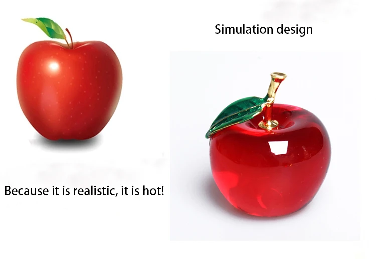 crystal apple decoration gift red apple crystal guarantee gift
