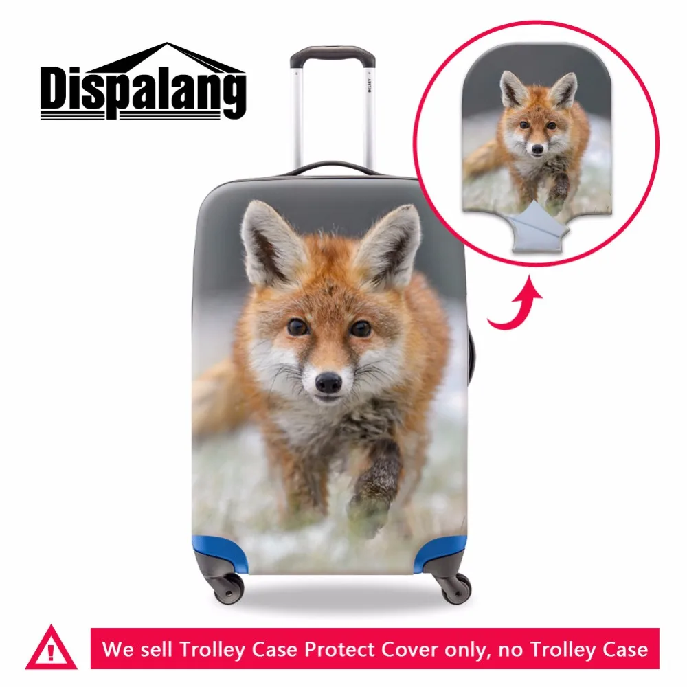 Image Dispalang Fox Print Luggage Cover for Duffle Cute Panda Suitcase Cover Elastic Dog Luggage Bag Cover Spandex Suitcase Protectors