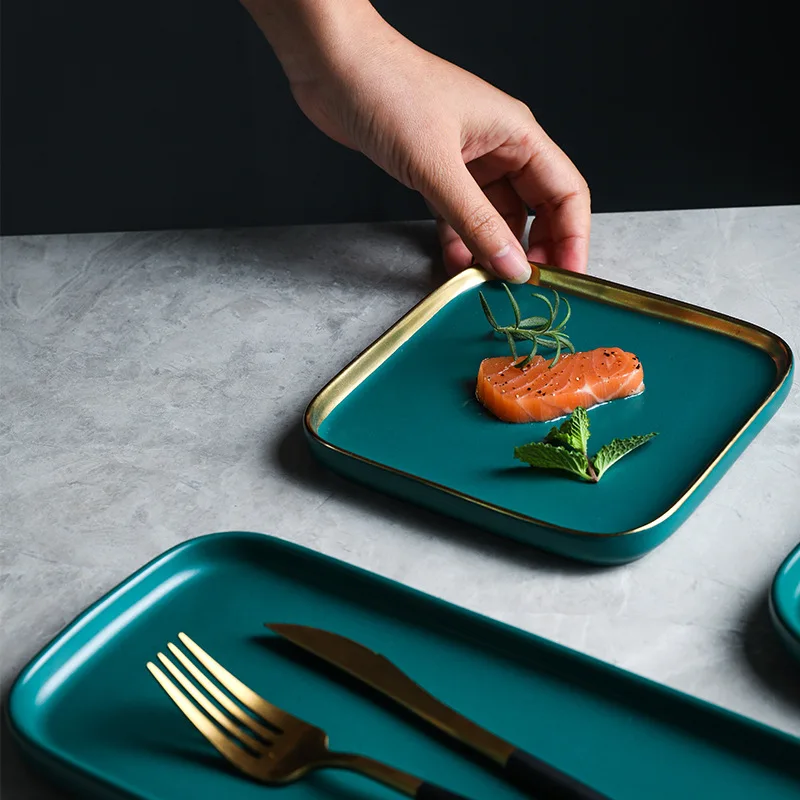 Retro Ceramic Square Plate Creative Tableware Solid Color Household Dish Tray Snack Cake Tray Phnom Penh Western Steak Dish
Retro Ceramic Square Plate Creative Tableware Solid Color Household Dish Tray Snack Cake Tray Phnom Penh Western Steak Dish