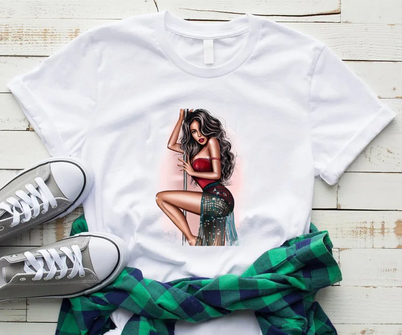 Sexy Summer New Aesthetic T-shirt Sexy Girl Steel Pole Dance Harajuku Short-sleeved Hipster Fashion Casual Women's Tees Tops Fit
Sexy Summer New Aesthetic T-shirt Sexy Girl Steel Pole Dance Harajuku Short-sleeved Hipster Fashion Casual Women's Tees Tops Fit