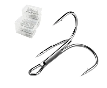 50pcs/ Set Treble Fishing Hooks Carbon Steel Barbed Fishhooks Super Sharp Triple Hooks Sea Tackle Accessories with Box
50pcs/ Set Treble Fishing Hooks Carbon Steel Barbed Fishhooks Super Sharp Triple Hooks Sea Tackle Accessories with Box