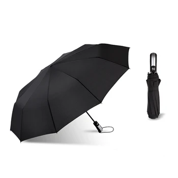 Automatic Three Folding Rain Umbrella Large Strong Frame Windproof Water-proof 10K Parasol Gentle Black Umbrellas
Automatic Three Folding Rain Umbrella Large Strong Frame Windproof Water-proof 10K Parasol Gentle Black Umbrellas