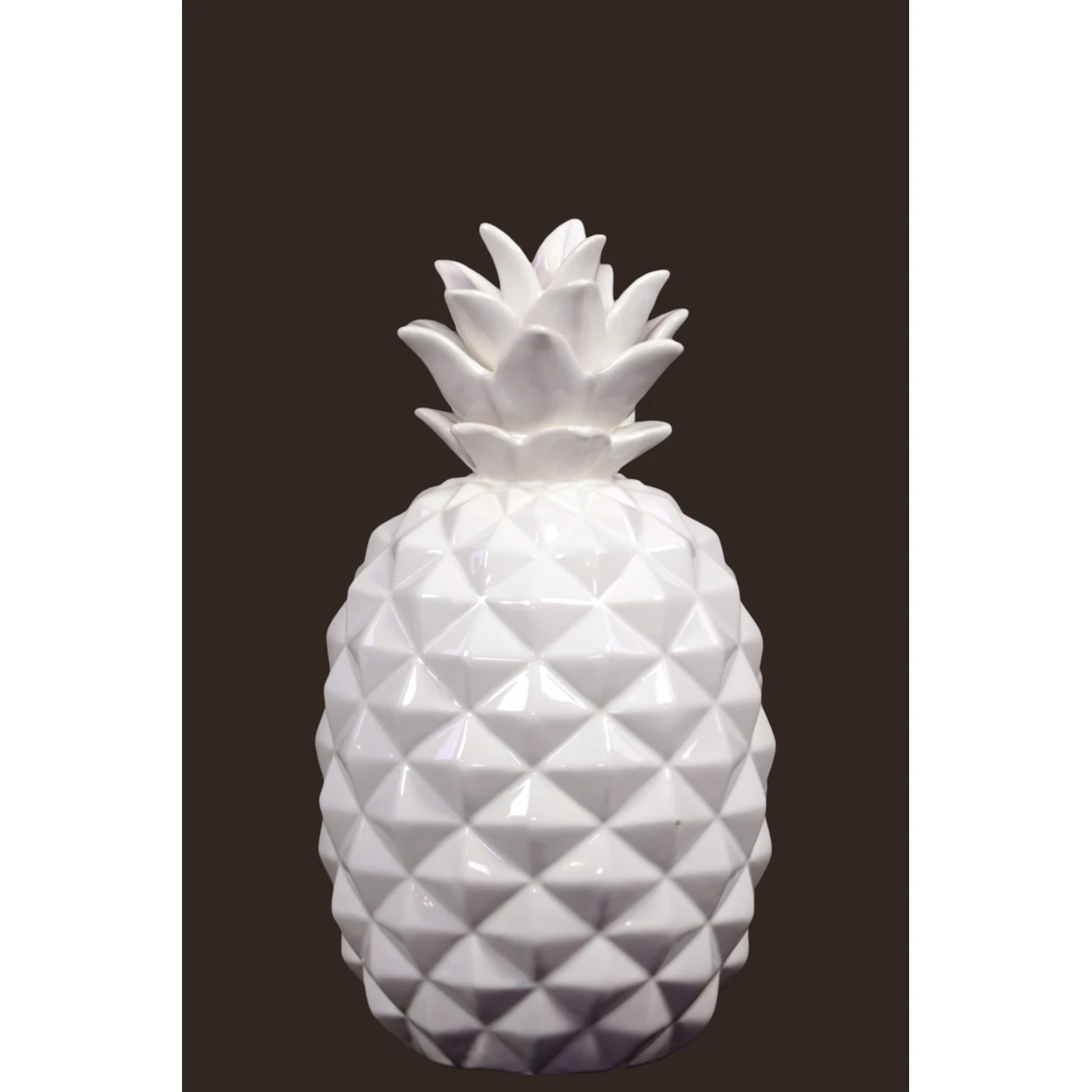 Fine Crafted Pineapple Figurine- Small- White- Benzara
