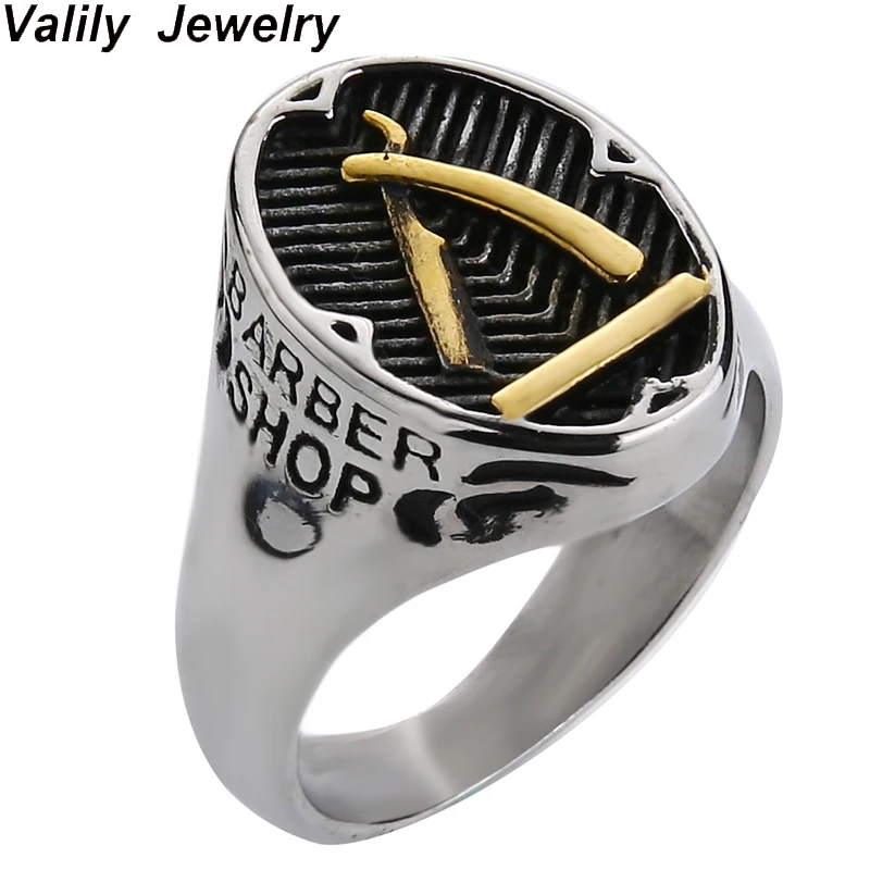 EdgLifU barber shop decor Ring For Men Fashion Punk Silver Black Band Ring Band Stainless Steel barber Razor Jewelry Rings Gift
EdgLifU barber shop decor Ring For Men Fashion Punk Silver Black Band Ring Band Stainless Steel barber Razor Jewelry Rings Gift