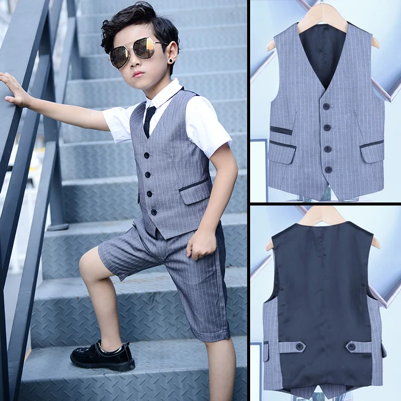 Flower Boys Summer Vest Dress Suit Sets Children Wedding Party Performance Costume Kids Short-sleeved Shirts Pants Vest Outfits
Flower Boys Summer Vest Dress Suit Sets Children Wedding Party Performance Costume Kids Short-sleeved Shirts Pants Vest Outfits