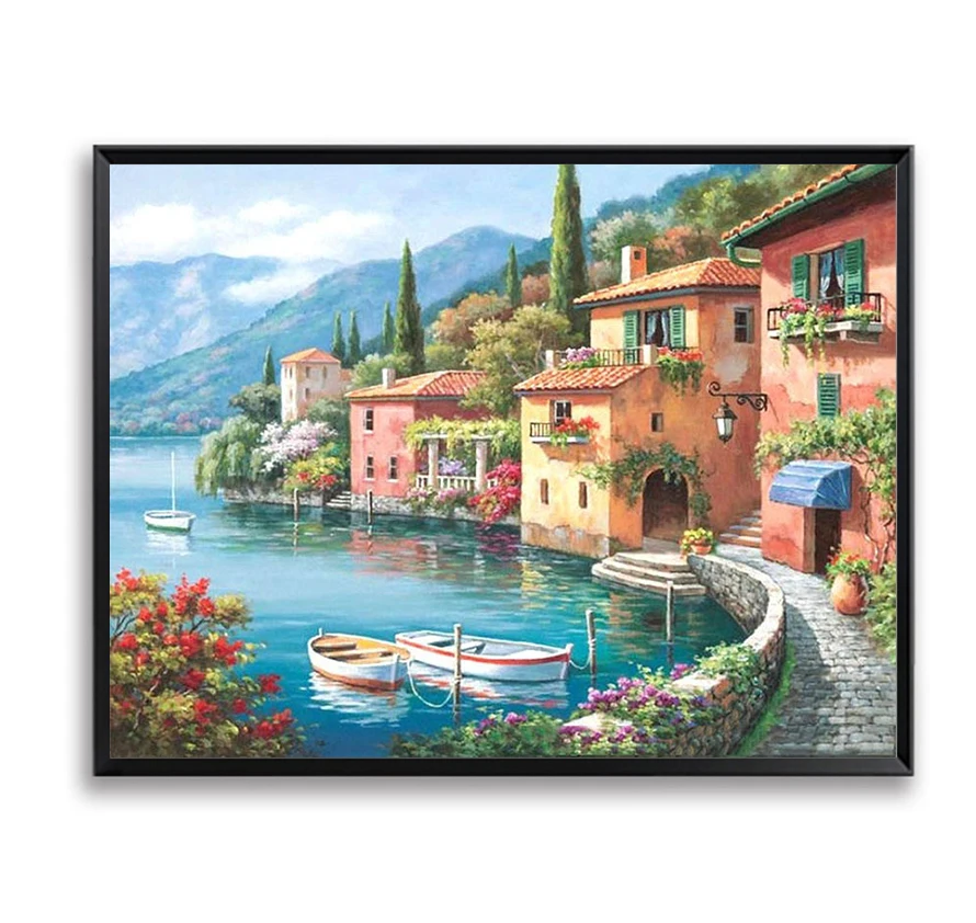 Castle and Boat Pictures Painting By Number On Canvas DIY Landscape Digital Lake Coloring By Number For living Room SZH-440
Castle and Boat Pictures Painting By Number On Canvas DIY Landscape Digital Lake Coloring By Number For living Room SZH-440