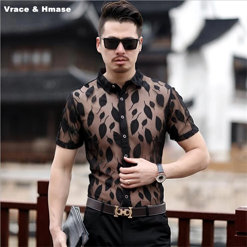 Summer 2018 New arrival leaves printing fashion boutique short sleeve shirt Hollow transparent breathable silk quality men shirt
Summer 2018 New arrival leaves printing fashion boutique short sleeve shirt Hollow transparent breathable silk quality men shirt