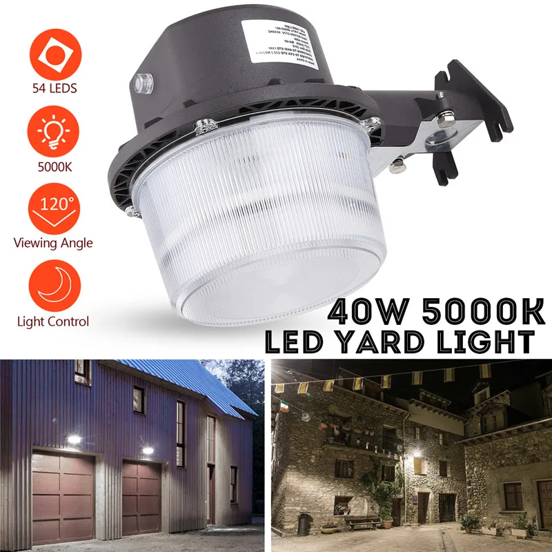 Smuxi 40W LED Barn Light Farm Garage Outdoor Security Wall Lamps Waterproof Light Control AC100-277V 5000K White
Smuxi 40W LED Barn Light Farm Garage Outdoor Security Wall Lamps Waterproof Light Control AC100-277V 5000K White