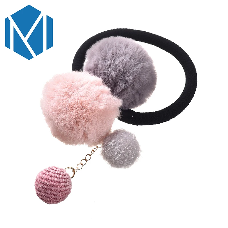 Фото M MISM 1 шт. новые эластичные резинки для волос женщин и девочек шаровые аксессуары