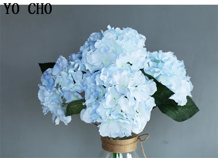 real touch high quality Artificial Flower Hydrangea 5 Heads Peony Bridal Bouquet Silk Flower For wedding Valentine's Day Party home DIY Decoration (5)