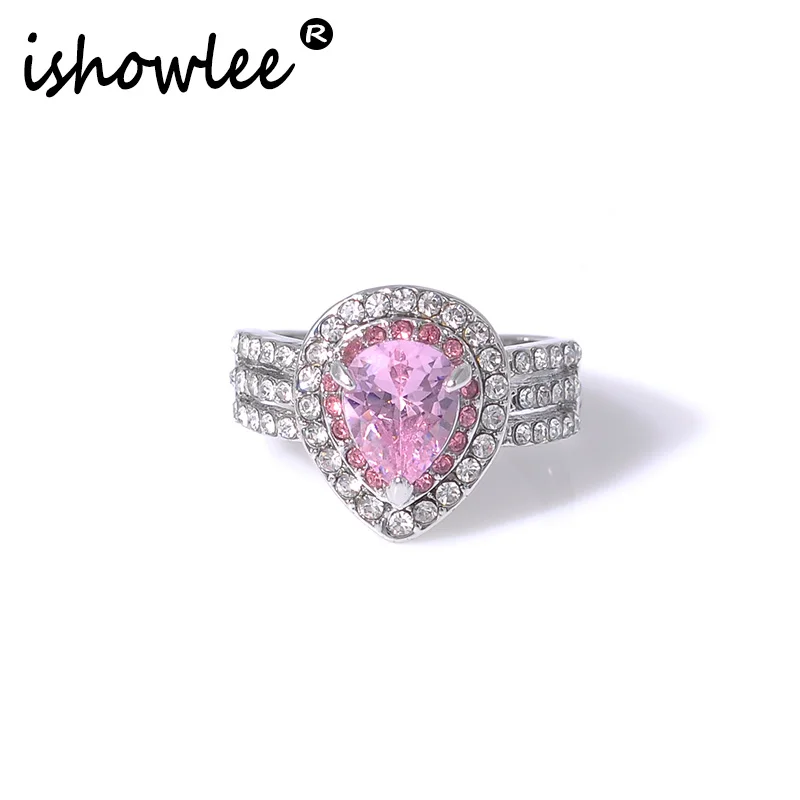ISHOWLEE Pink Crystal Heart Rings for Women Zircon Pave Setting Rhinestones Cute Rings With Stones Luxury Brand Jewelry jzb96
ISHOWLEE Pink Crystal Heart Rings for Women Zircon Pave Setting Rhinestones Cute Rings With Stones Luxury Brand Jewelry jzb96