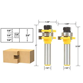 2Pcs Tongue and Groove Router Bit, Grooving Router Bit, 3 Teeth T Shape, 1/4 Shank Wood Milling Saw Cutter New Woodworking Tools
2Pcs Tongue and Groove Router Bit, Grooving Router Bit, 3 Teeth T Shape, 1/4 Shank Wood Milling Saw Cutter New Woodworking Tools