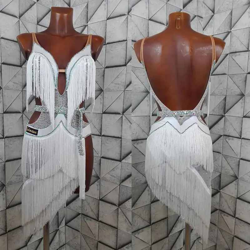 Latin dance competition dress Dress white Sexy Backless Tassels latin ballroom dance dress Rumba Foxtrot dance dresses for women
Latin dance competition dress Dress white Sexy Backless Tassels latin ballroom dance dress Rumba Foxtrot dance dresses for women