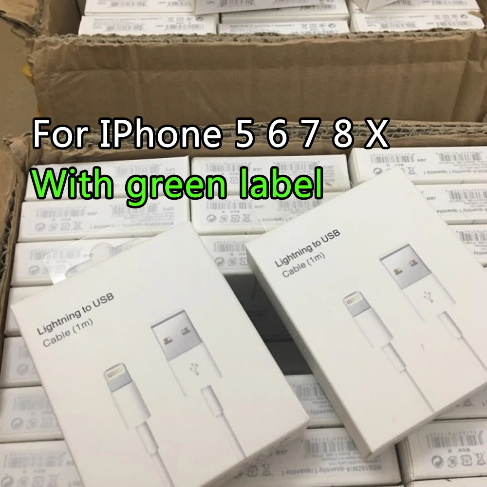 100PCS for iphone charging cable OD 3.0 aluminum foil 1m 3ft USB Data Sync for iphone charger X,7,8 With green label for airpods
100PCS for iphone charging cable OD 3.0 aluminum foil 1m 3ft USB Data Sync for iphone charger X,7,8 With green label for airpods