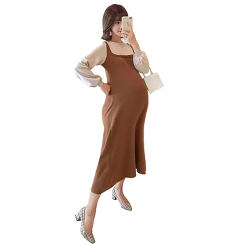 Pregnant Women Thick Dresses Sets Bishop Sleeve Full Mid-Calf Elastic Casual Knitted Sweater Maternity Clothings
Pregnant Women Thick Dresses Sets Bishop Sleeve Full Mid-Calf Elastic Casual Knitted Sweater Maternity Clothings
