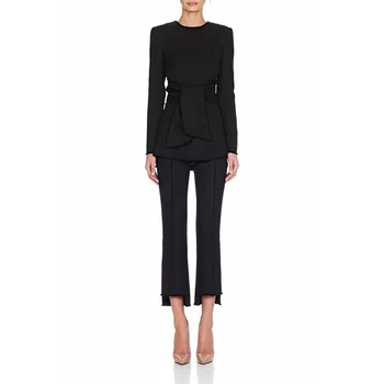 2018 New 2 Piece Set Black Cotton Casual Office Wear O Neck Long Sleeve Business Suits And Long Pants Chic Slim Two Pieces Set
2018 New 2 Piece Set Black Cotton Casual Office Wear O Neck Long Sleeve Business Suits And Long Pants Chic Slim Two Pieces Set