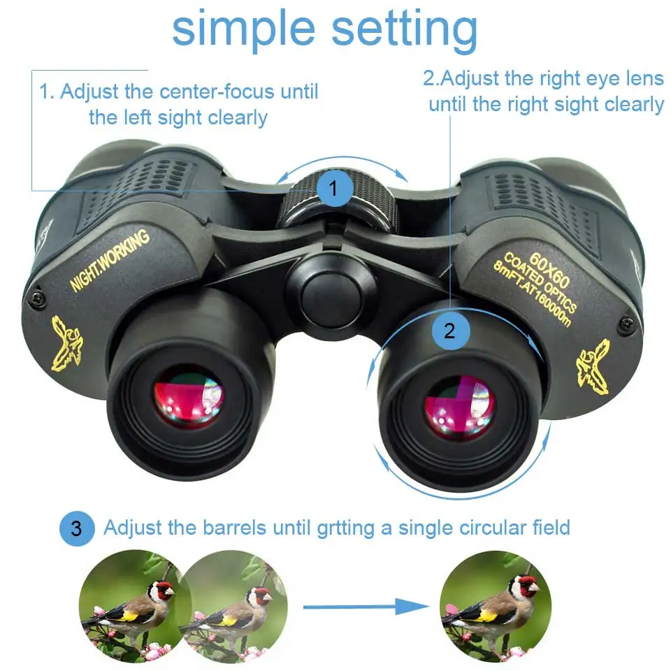 60x60 3000M HD Professional Hunting Binoculars for outdoor activities8