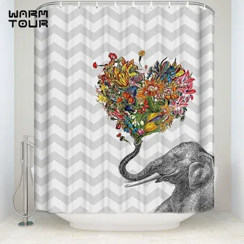 Bath Shower Curtains Funny Elephant Blowing Love Flowers Wave Striped Mildew-resistant Bathroom Decor Sets with Hooks 72" x 78"
Bath Shower Curtains Funny Elephant Blowing Love Flowers Wave Striped Mildew-resistant Bathroom Decor Sets with Hooks 72" x 78"