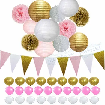 1 Set Pink & Gold Party Package Glitter Banner Balloon Lantern Baby Girl Shower Bridal Shower Birthday Baptism Party Decorations
1 Set Pink & Gold Party Package Glitter Banner Balloon Lantern Baby Girl Shower Bridal Shower Birthday Baptism Party Decorations