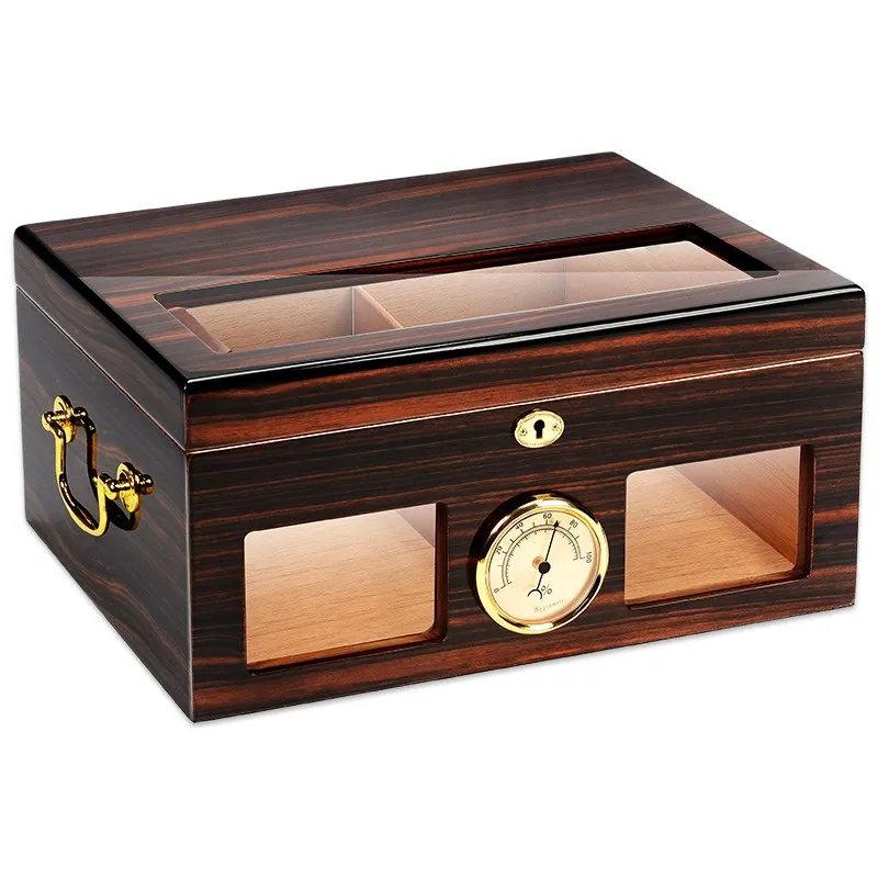 Luxury See-through Glass Window High Glossy Finish Cuban Cigar Humidor Nice Storage Box with Lock Hygrometer
Luxury See-through Glass Window High Glossy Finish Cuban Cigar Humidor Nice Storage Box with Lock Hygrometer