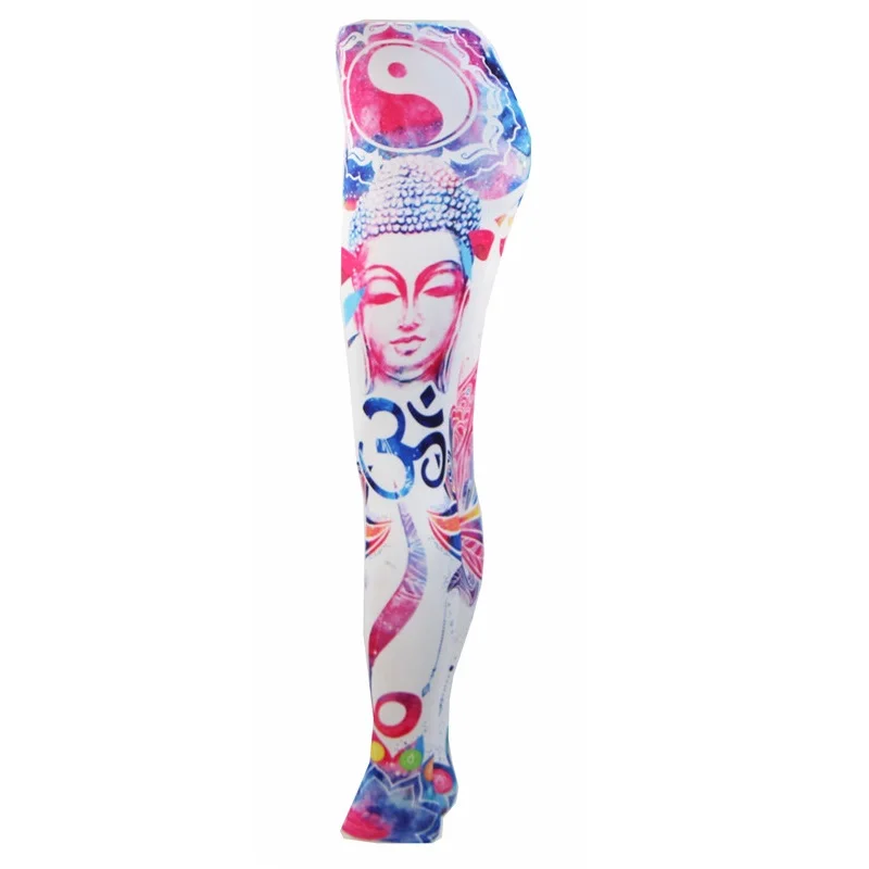white indian style color buddha mandala legging (2)