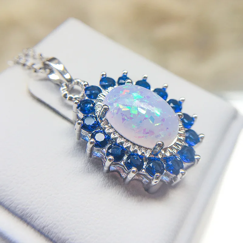 Bamos White Fire Opal Oval Pendant Necklace For Women Vintage Geometric Pendants & Necklaces Fashion Birthstone Jewelry
Bamos White Fire Opal Oval Pendant Necklace For Women Vintage Geometric Pendants & Necklaces Fashion Birthstone Jewelry