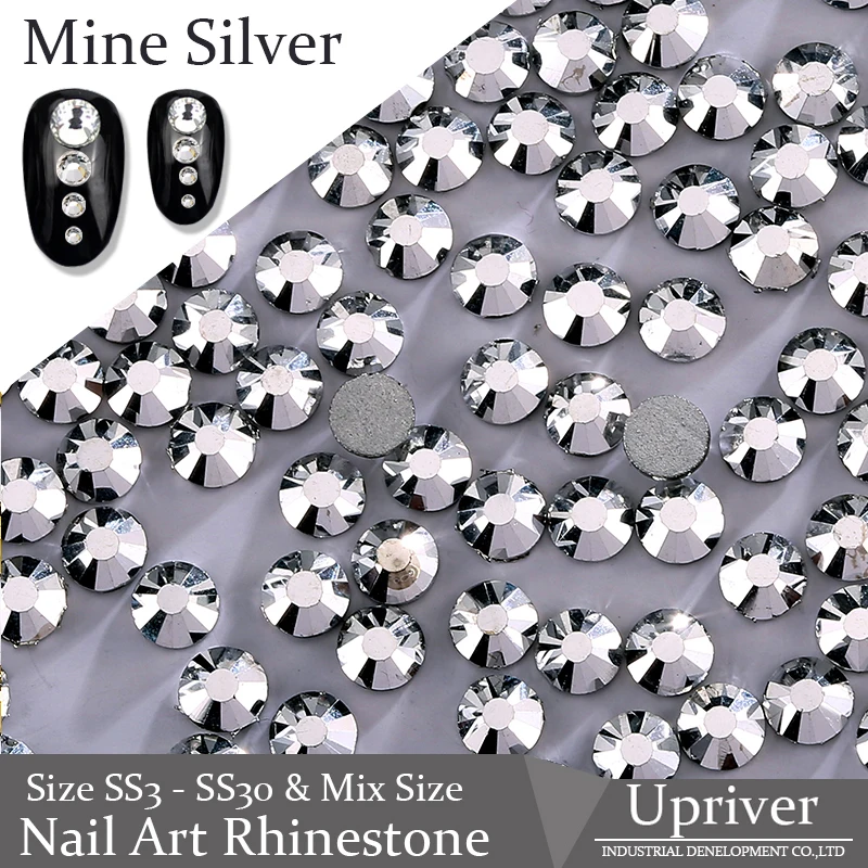 Upriver Non Hot Fix Rhinestones Flatback Mine Silver Nail Art Rhinestones for DIY Design Nail Good Quality ss3 - ss30 1440pcs
Upriver Non Hot Fix Rhinestones Flatback Mine Silver Nail Art Rhinestones for DIY Design Nail Good Quality ss3 - ss30 1440pcs