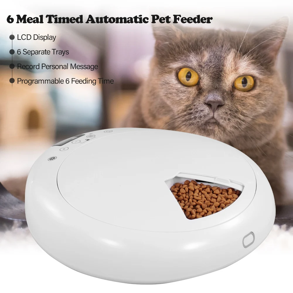 Automatic Pet Feeder Timer Dog Food Dispenser Pet Food Bowl Can Dismantled Cats and Dogs 6 Meal Voice Recorder Time Programmable
Automatic Pet Feeder Timer Dog Food Dispenser Pet Food Bowl Can Dismantled Cats and Dogs 6 Meal Voice Recorder Time Programmable