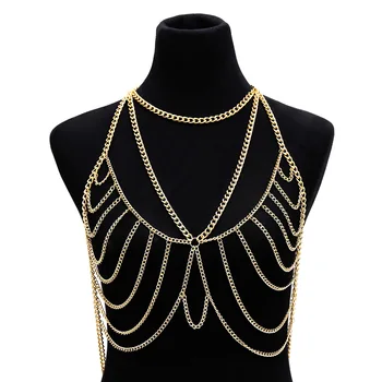 BeUrSelf Sexy Bra Chain Body Jewelry Aluminium Halter Summer Beach Dance Dress Bikini Jewelry for Women
BeUrSelf Sexy Bra Chain Body Jewelry Aluminium Halter Summer Beach Dance Dress Bikini Jewelry for Women