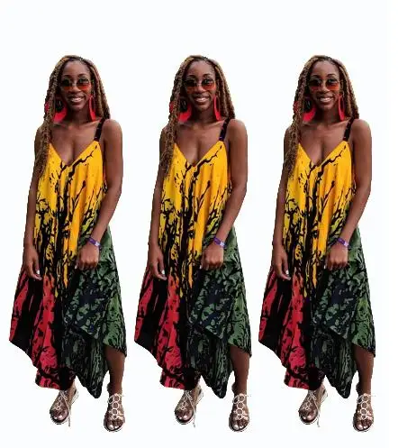 2019 African clothes Simplee Sexy floral print jumpsuits women V neck split strap long overalls Summer beach loose female Afri
2019 African clothes Simplee Sexy floral print jumpsuits women V neck split strap long overalls Summer beach loose female Afri