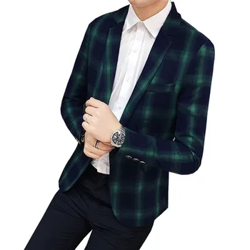 Men Autumn New VogueFashion Plaid Blazer Nice Slim Fit Single Buckle British Style Suit Jacket For Male Coats Asian Size
Men Autumn New VogueFashion Plaid Blazer Nice Slim Fit Single Buckle British Style Suit Jacket For Male Coats Asian Size
