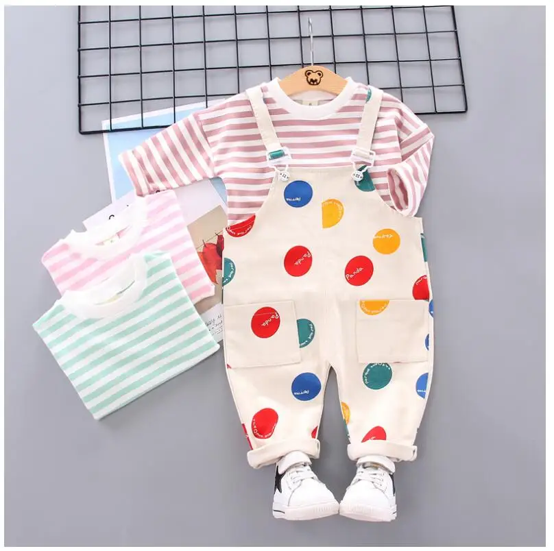 2019 Autumn Baby Infant Clothing Suits Toddler Girls Clothes Sets Striped Shirt Dot Bib Pants Kids Children Costume
2019 Autumn Baby Infant Clothing Suits Toddler Girls Clothes Sets Striped Shirt Dot Bib Pants Kids Children Costume
