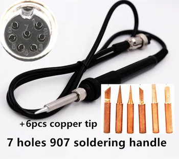 SZBFT High quality 1pcs black 7holes 907 soldering handle with 6pcs tips for 907 936 937 8586 soldering station
SZBFT High quality 1pcs black 7holes 907 soldering handle with 6pcs tips for 907 936 937 8586 soldering station