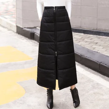 One Piece Zipper Up Thick Cotton Long Skirt 2018 Autumn Winter Down Cotton Midi Skirt Fashion Warm Skirt Black High Waist Skirt
One Piece Zipper Up Thick Cotton Long Skirt 2018 Autumn Winter Down Cotton Midi Skirt Fashion Warm Skirt Black High Waist Skirt