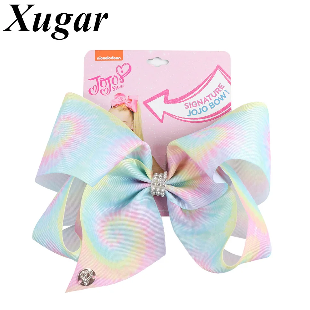JoJo Bow Large Hair Bows New Unicorn Ribbon Alligator Clip Colorful